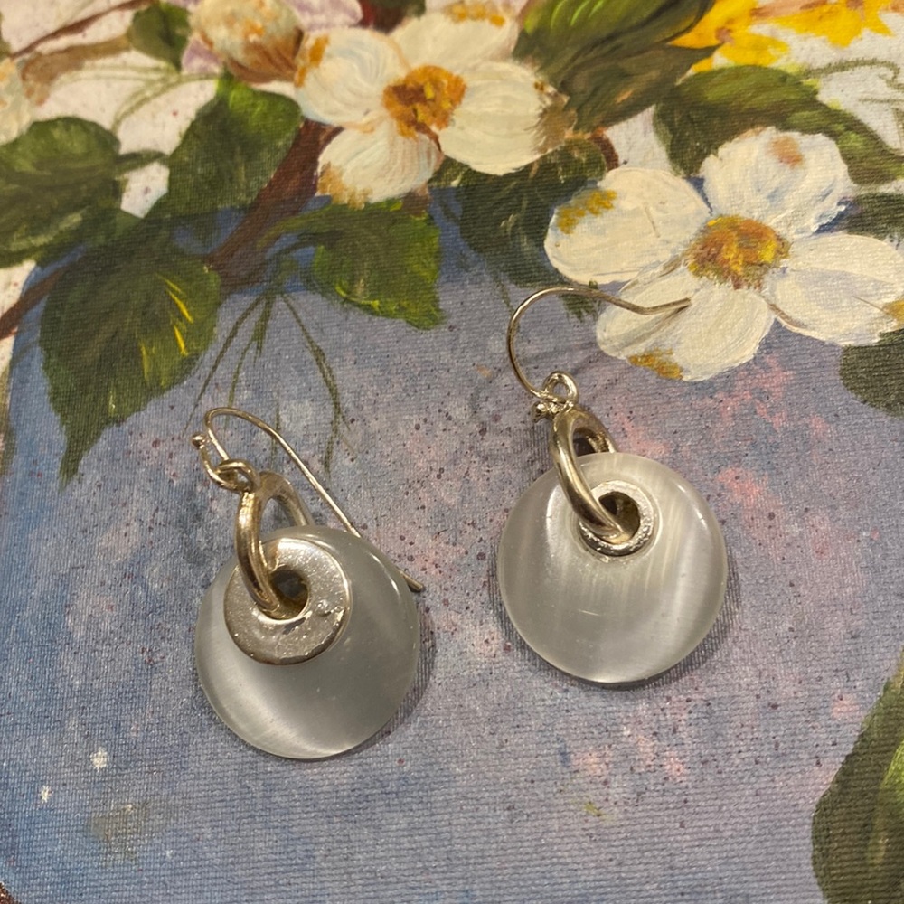 Beautiful white and silver earrings
